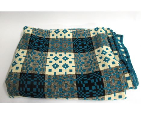 20th Century Welsh woollen tapestry blanket or carthen, 224 x 180cm approximatelyIn good condition but with loose binding to 