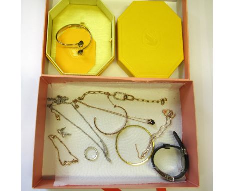 Quantity of various Swarovski costume jewellery, including a boxed bangle and two other bangles 