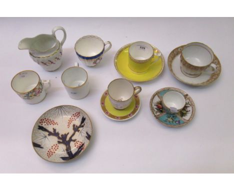 Two 19th Century English cups and saucers, Dresden cabinet cup and saucer, together with a quantity of other various cups, a 