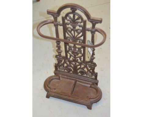 Reproduction cast iron stick stand with drip tray 
