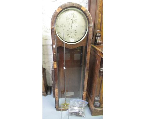 Late 19th / early 20th Century rosewood regulator wall clock, the circular silvered dial with twin subsidiaries and sweep sec