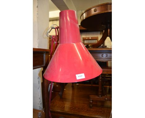 Large reproduction red metal floor standing anglepoise lamp 