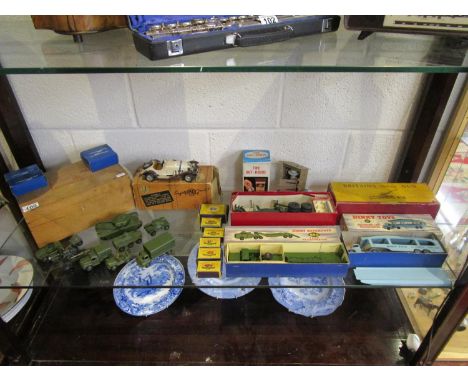 Good collection of vintage toys to include boxed Dinky &amp; Britain's - Whole shelf