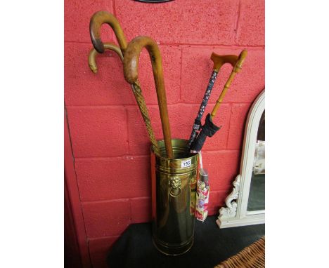 Brass stick stand and sticks