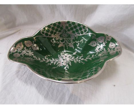 Silver inlay and enamel dish