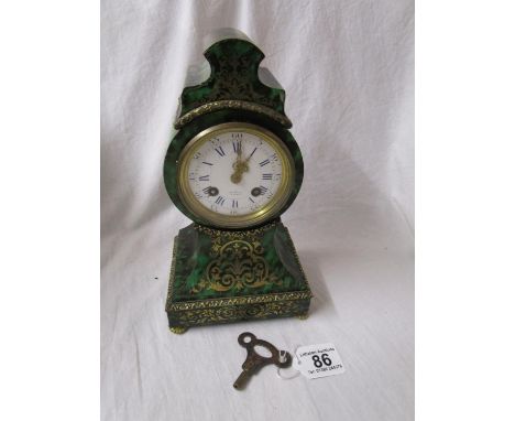 French Boulle mantel clock (H: 26.5cm)