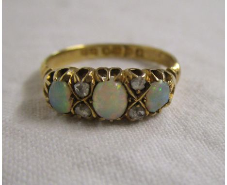 18ct opal &amp; diamond ring