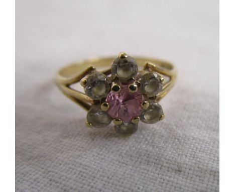 Gold amethyst set cluster ring