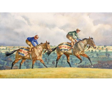 Peter Curling (b.1955) At The Top of the Hill watercolour signed lower left 44 x 74½cm (17 x 29in) The Tryon Gallery Ltd, Lon