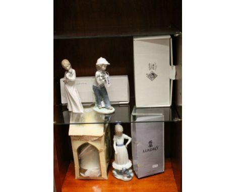 Three Nao Figures (two boxed, one in a Lladro box) together with Boxed Wade Bells ' Prince William ' Whiskey Decanter (full)