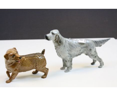 Two Beswick ceramic Dogs to include an Irish Setter Ch. Bayldor Baronet &amp; a Long Haired Terrier