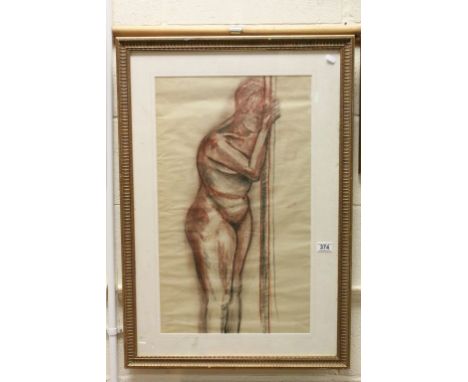 Early 20th century Sanguine and Pastel Academic Portrait of a Nude Female