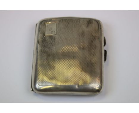 Hallmarked Silver Cigarette case with engine turned finish, John Henry Wynn Birmingham 1932
