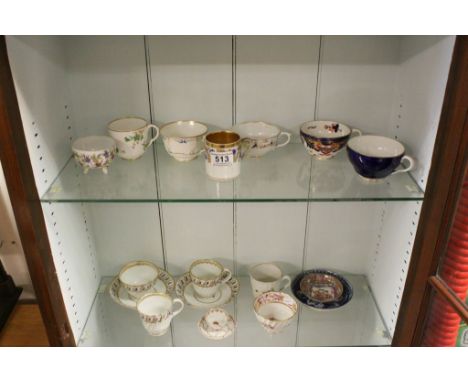 Collection of mainly Early 19th century Ceramics including Fluted Tea Bowls, Cups and Saucers, plus Two Small Chinese Dishes