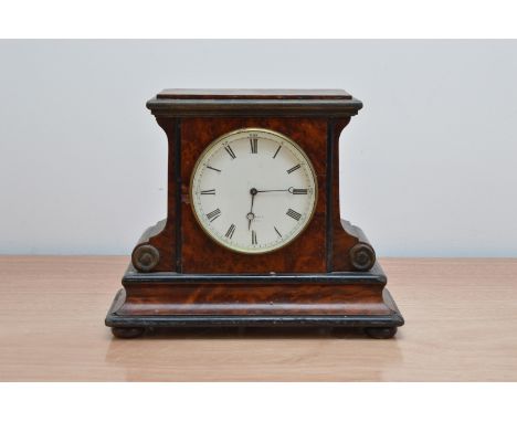An early 20th century French mantle clock, white enamel dial with roman numerals, makers name 'Henry Marc' of Paris written o
