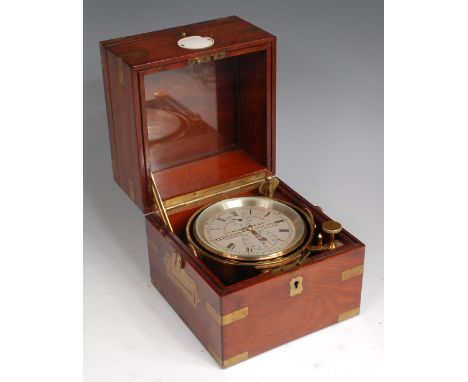 D McGregor & Co two-day marine chronometer, No.7984, the 4" silvered dial signed 'D McGregor & Co, maker to the Admiralty, Gl