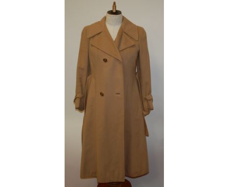 A Simpson of Piccadilly cashmere ladies coat, silk lined, size 10-12; together with one other deep navy blue cashmere and sil