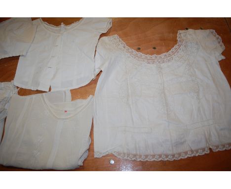 A collection of Victorian and later camisoles, blouses, and underwear, in cotton; and a collection of Victorian and later lac