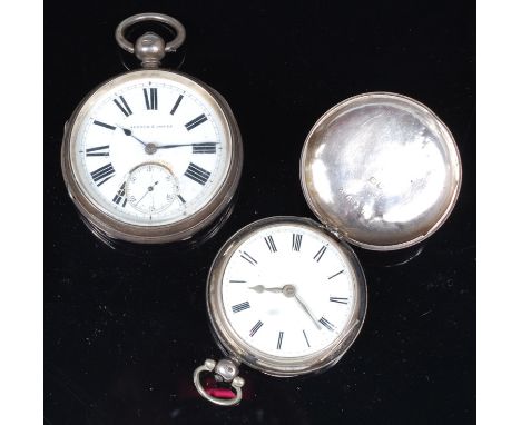 Alcock & Jones silver cased gents open faced pocket watch, having signed white enamel dial, keywind chain driven verge fusee 