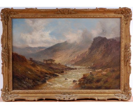Alfred de Breanski Snr (1852-1928) - Pair; A valley in Aberdeenshire and A shallow stream Invernesshire, oil on canvas, signe