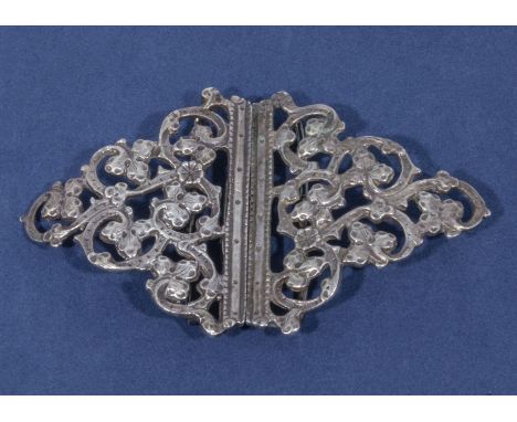 A silver nurses buckle stamped for Birmingham 1920 makers mark D&amp;F, 4" x 2.5"