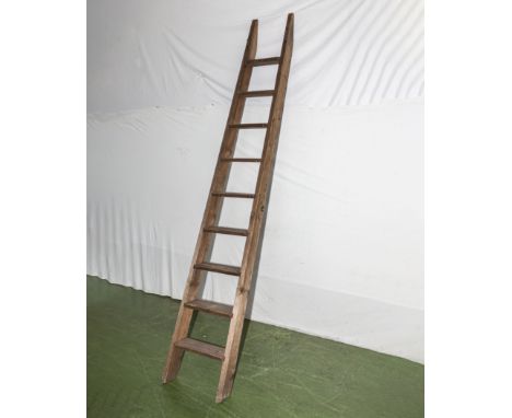 A vintage 9 feet pine step ladder