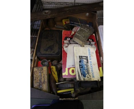 A box of tins &amp; tools