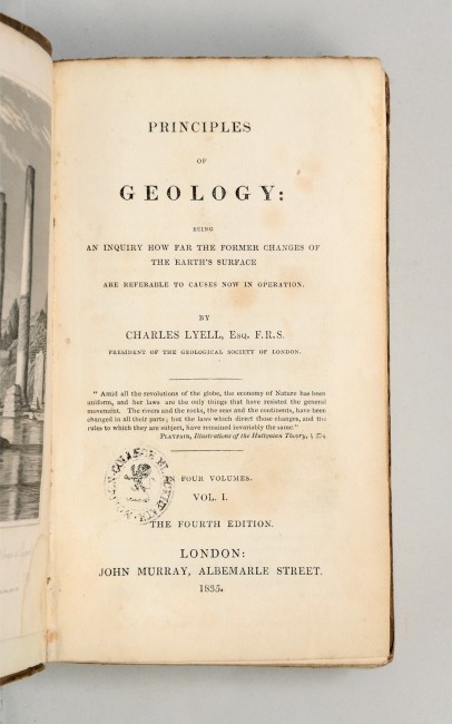 LYELL. CHARLES. PRINCIPLES OF GEOLOGY. 1835. FOURTH EDITION. Four ...