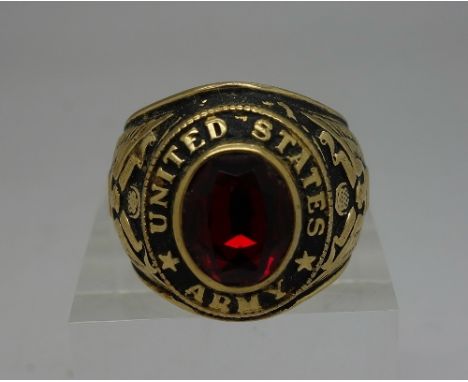 A plated United States Army ring, size Y