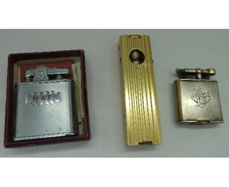 A Dunhill lighter and two other lighters