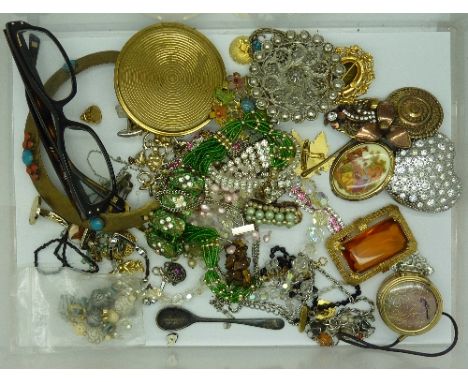 Costume jewellery and a pair of Christian Dior spectacles