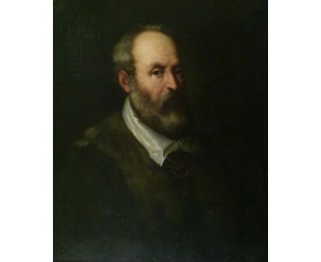 After Titian - Oil on canvas - Portrait of the artist, unsigned, 74cm x 61cm, in a carved giltwood frame  Condition: Relined 