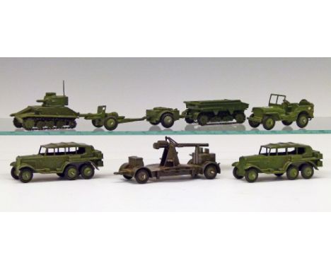 Dinky diecast - Eight military vehicles - Field Gun Unit consisting of Light Dragon Tractor (162a), Ammunition Trailer (162b)