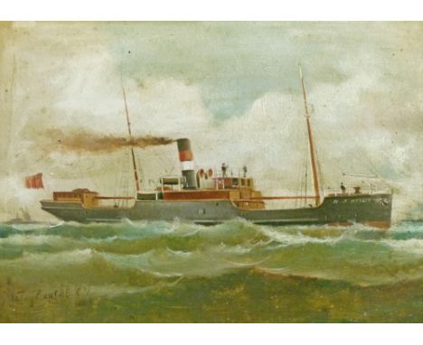 J. Bourne (19th/20th Century) - Oil on board - Ships portrait of S.S. 'M.J.Hedley', signed and dated '97, 30.5cm x 42cm  Cond