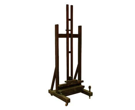 Late 19th/early 20th Century oak adjustable artist's easel, 64cm wide  Condition: Please see extra images and TELEPHONE depar
