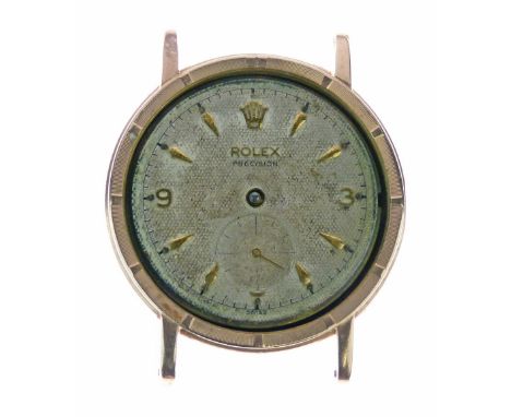 Rolex - Gentleman's Precision wristwatch, Ref: 4325, signed two piece 14k rose gold case with engine-turned bezel, signed and