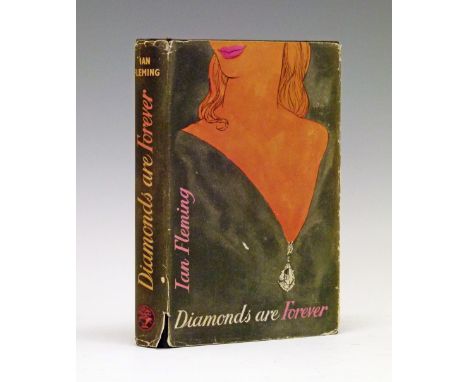 Books - Ian Fleming - Diamonds Are Forever, published by Jonathan Cape, first edition 1956, black boards with diamond pattern