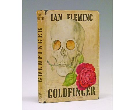 Books - Ian Fleming - Goldfinger, published by Jonathan Cape, first edition 1959, black boards, skull with gilt eyes and gilt