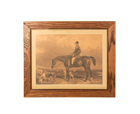 Handsome restrike sepia engraving on paper after Edward Hacker's original Mr. Charles Davis on The Traverser. Housed in woode