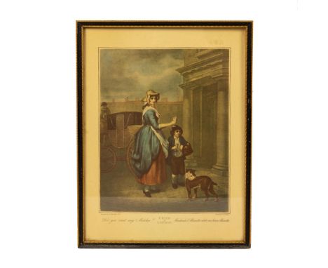 Original color lithograph on paper fixed to board after English Royal Academician Francis Wheatley's series Cries of London, 