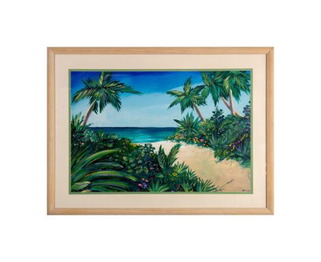 Florida artist and graphic designer Dan Meneely painted this original artwork on paper with acrylics and enhanced details wit