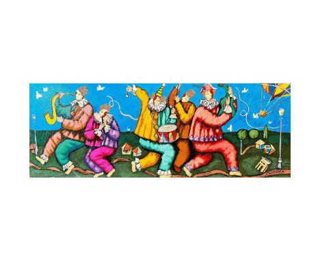 Serigraph titled Musical Party Signed lower right numbered EA 25/60 Sight size 27" x 10"