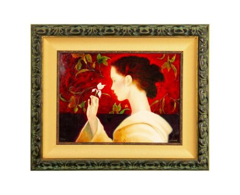 Limited edition giclee on canvas by artist Felix Mas who is recognized for his portrayals of women exuding sensual elegance. 