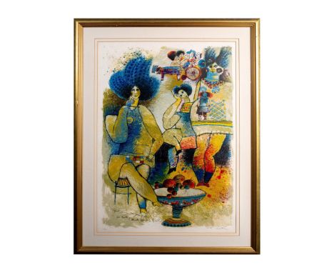 This outstanding color lithograph was made with over 20 colors, a technique that Theo Tobiasse developed in the early 1980s i