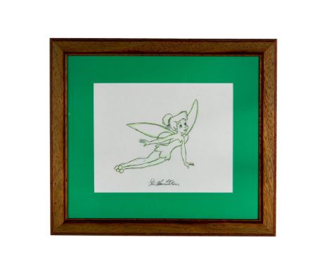 This offset drawing of Tinker Bell in the Walt Disney Productions animated film Peter Pan depicts the Fairy as she levitates 