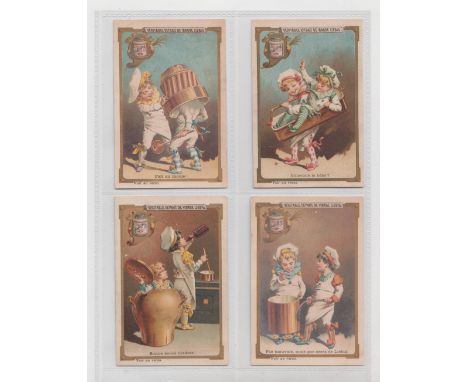 Trade cards, Liebig, Jokes of Little Cooks S260 (5/6) &amp; Scenes of Children 111 (set, 6 cards) (some slight age toning &am