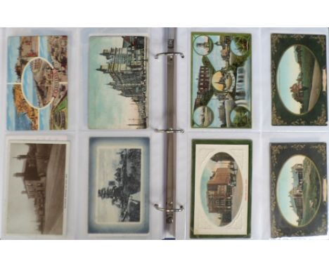 Postcards, Lancashire, a large modern ring binder containing a mixed age collection of views of popular Lancashire Towns inc.