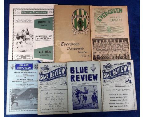Football programmes, Malta selection, Sliema Wanderers Blue Review magazines which are also the Clubs match programmes (4), f