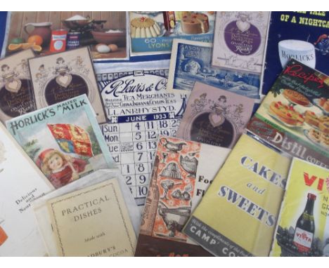 Food Advertising Ephemera, 20+ late 19th to mid 20th C drink related items to include Vita, 7Up, Ovaltine, R. Lewis &amp; Co 