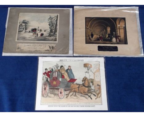 Ephemera, G.W.'s Transparencies 'The Thames Tunnel' published by Reeves and Sons sold together with a hand coloured lithograp